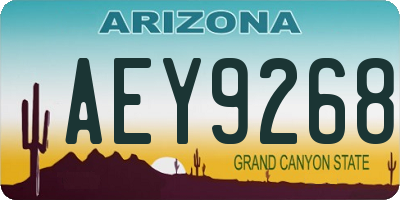 AZ license plate AEY9268