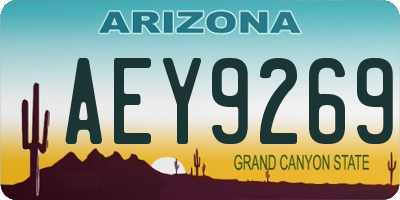 AZ license plate AEY9269