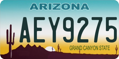AZ license plate AEY9275