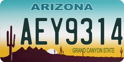 AZ license plate AEY9314