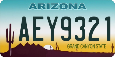 AZ license plate AEY9321
