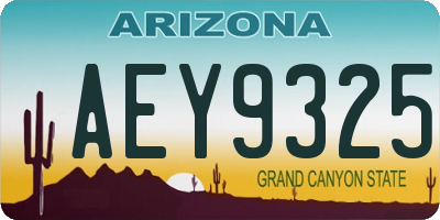 AZ license plate AEY9325