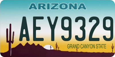 AZ license plate AEY9329