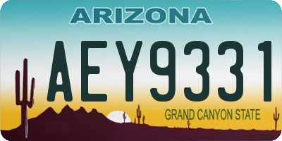 AZ license plate AEY9331