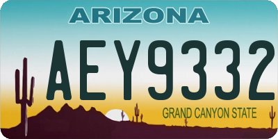 AZ license plate AEY9332