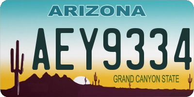AZ license plate AEY9334