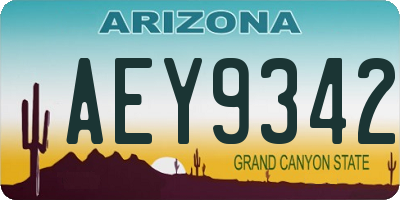 AZ license plate AEY9342