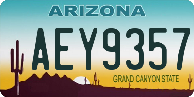AZ license plate AEY9357