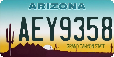 AZ license plate AEY9358
