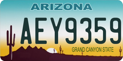 AZ license plate AEY9359