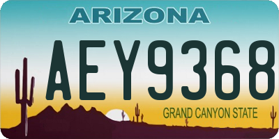 AZ license plate AEY9368