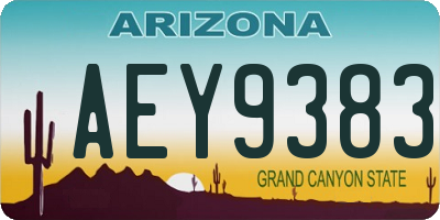 AZ license plate AEY9383