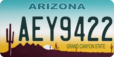 AZ license plate AEY9422
