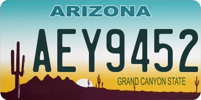 AZ license plate AEY9452