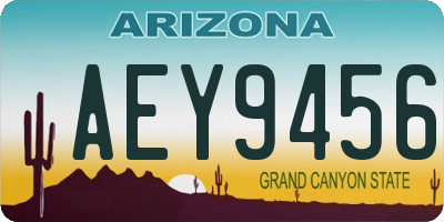 AZ license plate AEY9456