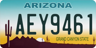 AZ license plate AEY9461