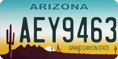 AZ license plate AEY9463