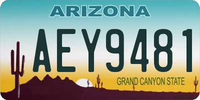AZ license plate AEY9481