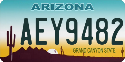 AZ license plate AEY9482
