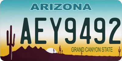 AZ license plate AEY9492