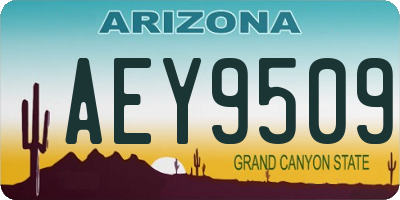 AZ license plate AEY9509