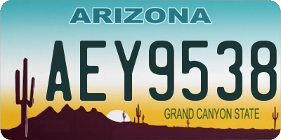 AZ license plate AEY9538