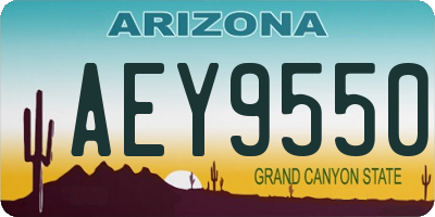 AZ license plate AEY9550