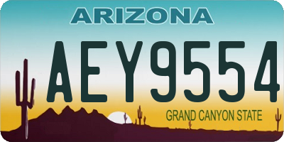 AZ license plate AEY9554