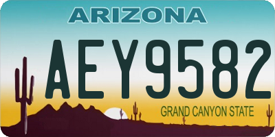 AZ license plate AEY9582