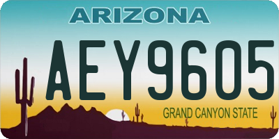 AZ license plate AEY9605