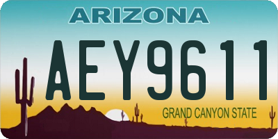 AZ license plate AEY9611