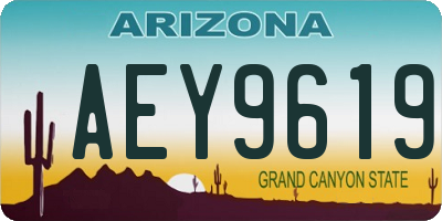 AZ license plate AEY9619