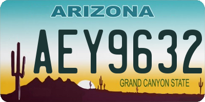 AZ license plate AEY9632