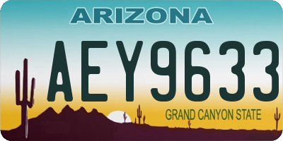 AZ license plate AEY9633