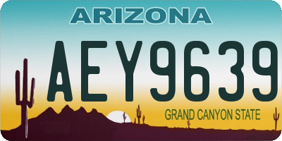 AZ license plate AEY9639
