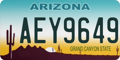 AZ license plate AEY9649