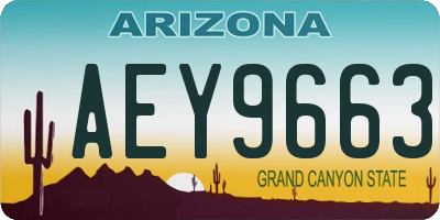 AZ license plate AEY9663