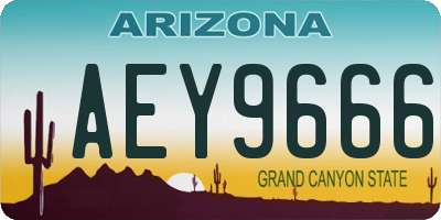 AZ license plate AEY9666