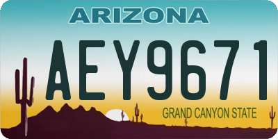 AZ license plate AEY9671