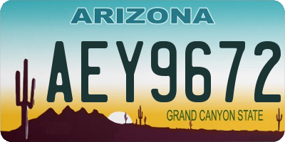 AZ license plate AEY9672