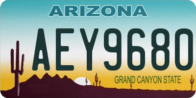 AZ license plate AEY9680