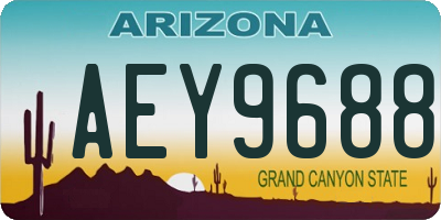 AZ license plate AEY9688
