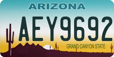 AZ license plate AEY9692