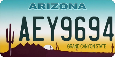 AZ license plate AEY9694