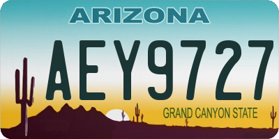 AZ license plate AEY9727