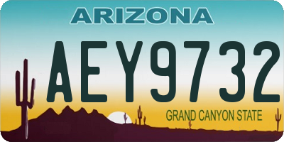 AZ license plate AEY9732