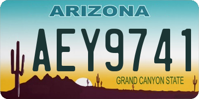 AZ license plate AEY9741
