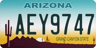AZ license plate AEY9747