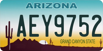 AZ license plate AEY9752