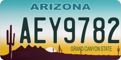 AZ license plate AEY9782